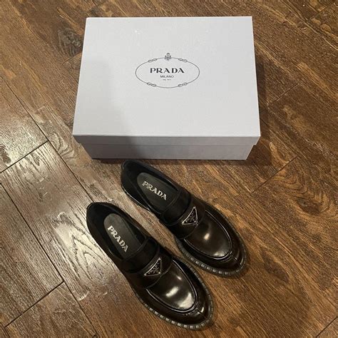 prada spazzolato nero shoes|prada spazzolato loafers.